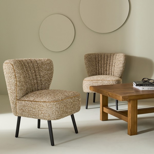 Chauffeuse en tissu caramel GINA